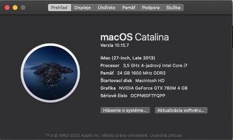 Apple iMac 27” late2013, 3.5i7, 24GB RAM, 4GBgrafik,120GB+3T - 3