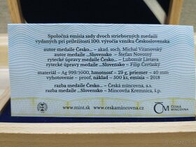 strieborné pam.medaile, vznik ČSR, šlikovského toliar 1519, - 3