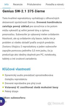 Reproduktory Genius SW-2.1 375 čierne - 3