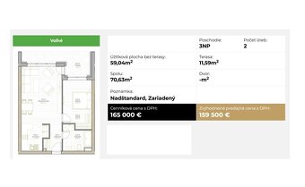 Zariadený 2 izbový byt 70,63 m2 s krásnou terasou. Galanta - 3