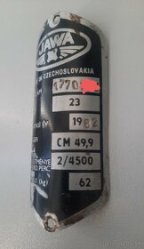 Štítok Jawa pionier 23 mustang export Maďarsko 1982 - 3