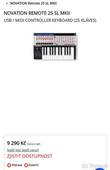 usb / mini keyboard NOVATION REMOTE 25 SL MKII + kufrik - 3