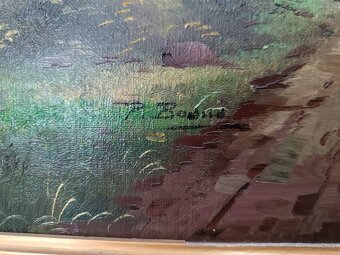 Starý obraz olej na plátne - 3