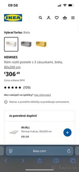 Hemnes rozkladacia postel + 2 matrace - 3