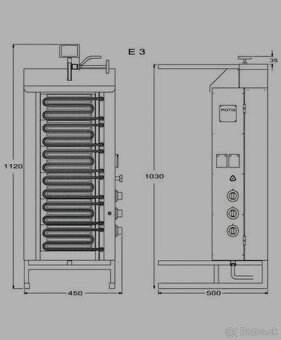 Gyros/kebab gril elektrický, záťaž: 50 kg, 9 kW | POTIS, E-3 - 3