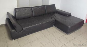 Kožená rohová sedacia súprava - TOP STAV, ako NOVÁ - 3