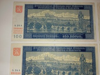 BANKOVKY 100 K, 1940, RŮZNÉ SÉRIE, VŠE NEPERFOROVANÉ - 3