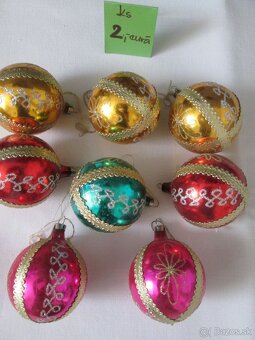 Vianočné retro sklenené gule - 3