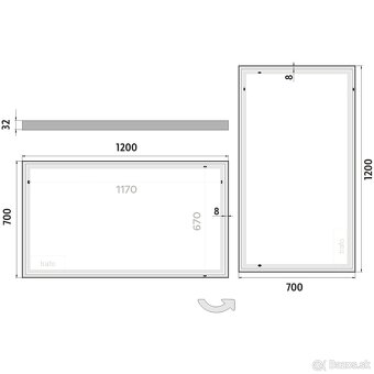 Zrkadlo Nimco s LED podsvietením, 28,5 W 120x70 - 3