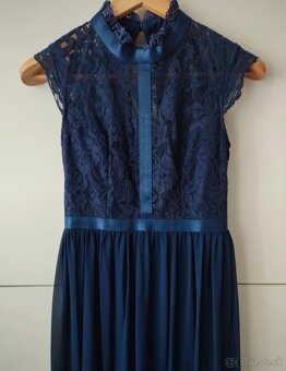 Kráľovské modré spoločenské šaty - 3