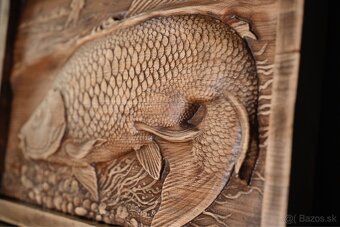 Drevený obraz – Ryba (kapor) - 3