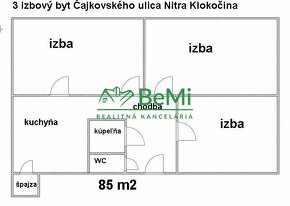 3 izbový byt 85 m2 Nitra Klokočina Čajkovského ID 459-113-MI - 3