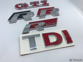 Rline / GTI / TDI 3D nalepovacie nápisy na Volkswagen - 3