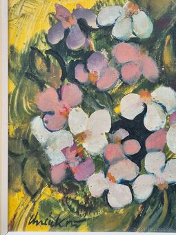 Originál  akademicka maliarka Ludmila Chrenkova : Kvety - 3