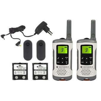 MOTOROLA T50 WALKIE TALKIE, Vysielačky, šedé, 2ks - 3