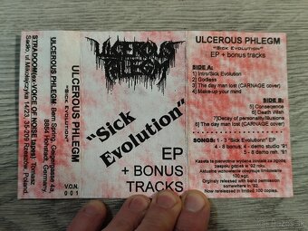 ULCEROUS PHLEGM - "Sick Evolution..." 1992 cassette EP - 3