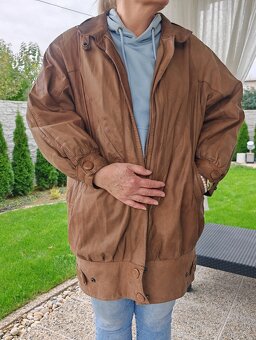 Midi kožený kabát - 3