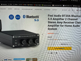 Predám mini zosilovač Fosi s Bluetooth + reproduktory - 3