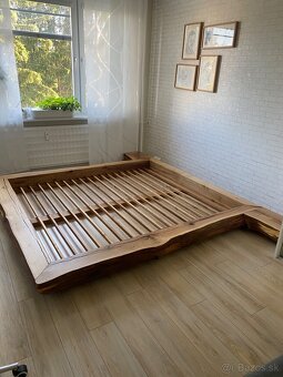 Dubová masívna Japonska postel - 3