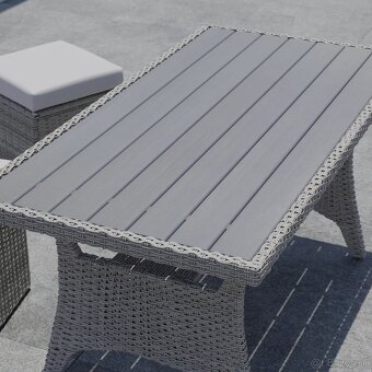 NOVÝ RATANOVÝ ROHOVÝ SET DO ZÁHRADY KOMPLET STOL + TABURETY - 3