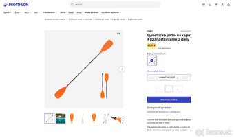 Symetrické pádlo na kajak X100 2 diely - 3