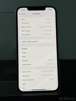 Predám Apple iPhone 12 PRO MAX 256GB Silver Bežné známky - 3