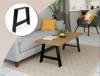 Stolové kovové podnože čierne 2 ks, 30/44×41 cm - 3