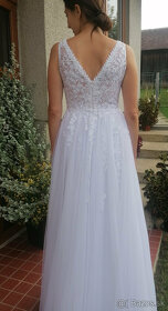Svadobné šaty - biele, veľkosť 38 - 3