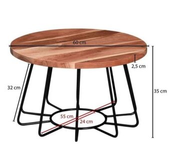 Konferenčný stolík 60 cm / drevený stolik - 3