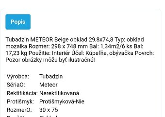 Obklad do kúpeľne Tubadzin Kometa - 3