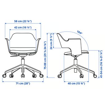 kancelárska stolička IKEA FJÄLLBERGET 3x - 3