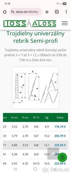 Trojdielny univerzálny rebrík Semi-profi 7608 - 3