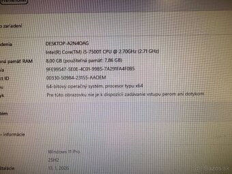 Kancelársky mini PC HP ProDesk i5-7500T / 8GB / SSD + HDD - 3