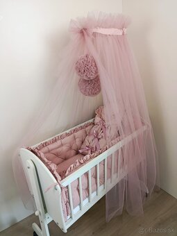 Detská kolíska + komplet výbava  + baldachýn POM - 3