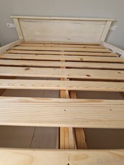 Manželská posteľ z masívu + matrac - 3
