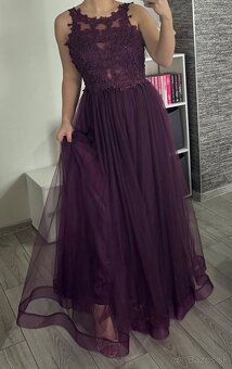 Fialové spoločenské šaty 38/M - 3