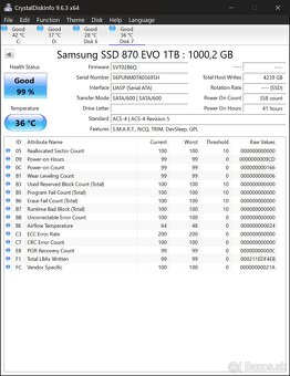 Predám SATA SSD SAMSUNG 870 EVO 1TB - 3