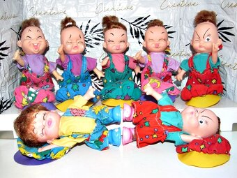 Retro sběratelské malé panenky šklebíci parta 7 rošťáků - 3