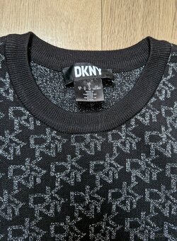 NOVE DKNY monogram cierne sttieborne logovane zimne saty M - 3