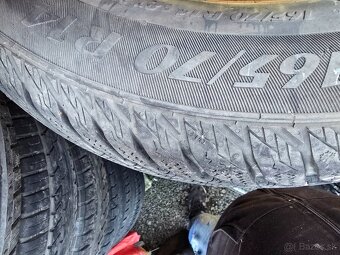 4x100 roztec plech disk zimnym pneu 165/70 R14 - 3