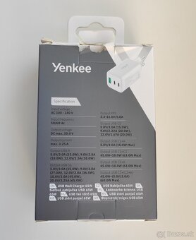 Predám nabíjačku Yenkee 65W - 3