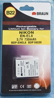 Batéria NIKON EN-EL8 - nová neotvorená. - 3