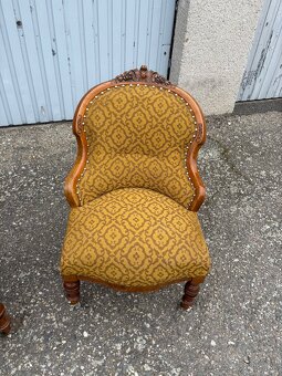 Dvě starožitné křesla historismus - 3