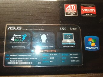 Predám notebook Asus A72 D - 3