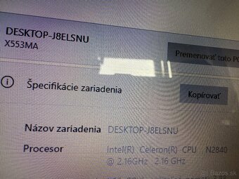 Predám notebook Asus X553M – 8 GB RAM, 512 GB SSD - 3