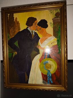 Romantický podvečer je olej na kartonu - 3