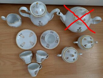 Biely porcelánový set so zlatými ornamentmi - 3