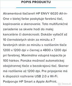 HP ENVY 6020E MULTIFUNKČNÁ ATRAMENTOVÁ TLAČIAREŇ - 3