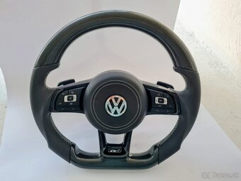 VOLANT VOLKSWAGEN R RLINE GTI - KOZA / KARBÓN CHROMOVE LOGO - 3