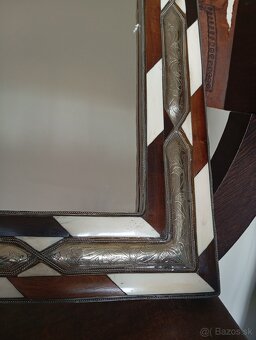 Starožitné zrkadlo - striebro a ťavie kosti, Marakesh - 3